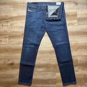 Diesel Tepphar Jeans Men 31x29 Blue Slim Carrot Fit Stretch 3D Dark Wash 0837N